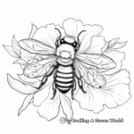 Artistic Bee and Peony Flower Coloring Pages for Art Enthusiasts 3