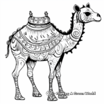 Artistic Bohemian Camel Coloring Pages for Adults 1