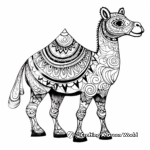 Artistic Bohemian Camel Coloring Pages for Adults 2