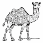 Artistic Bohemian Camel Coloring Pages for Adults 4