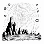 Artistic Comet and Galaxy Coloring Pages 2