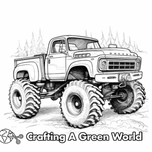 Mud Truck Coloring Pages - Free &amp; Printable!