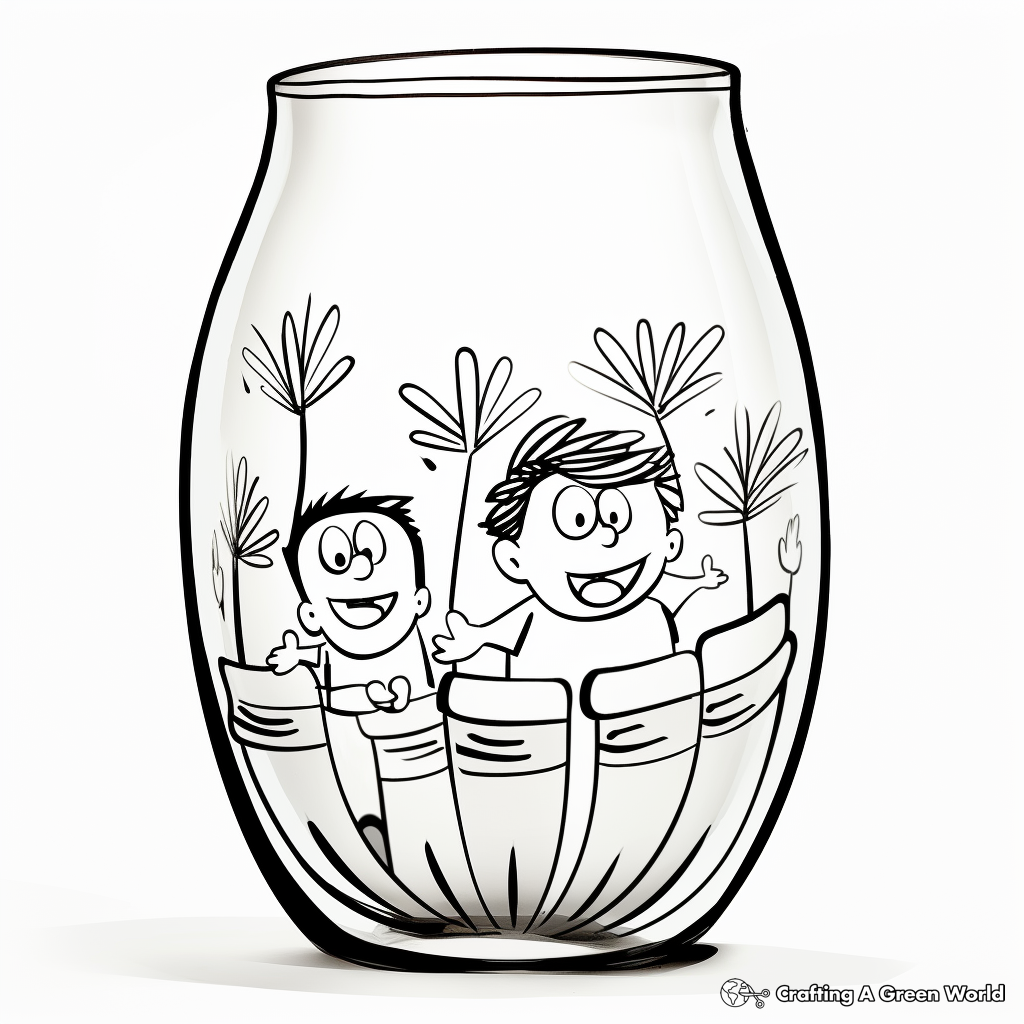 Artistic Glass Vase Coloring Pages 1