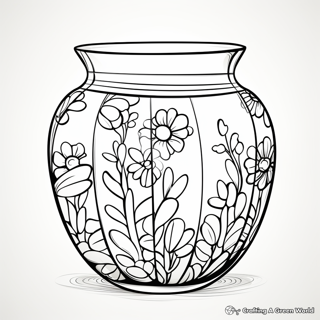 Artistic Glass Vase Coloring Pages 2