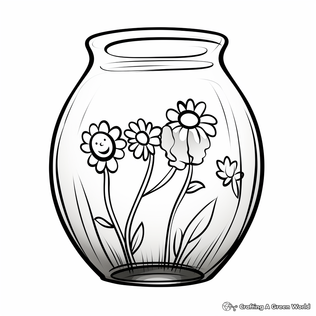 Artistic Glass Vase Coloring Pages 3