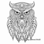 Artistic Intricate Great Horned Owl Coloring Pages 2