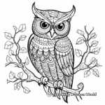 Artistic Intricate Great Horned Owl Coloring Pages 4