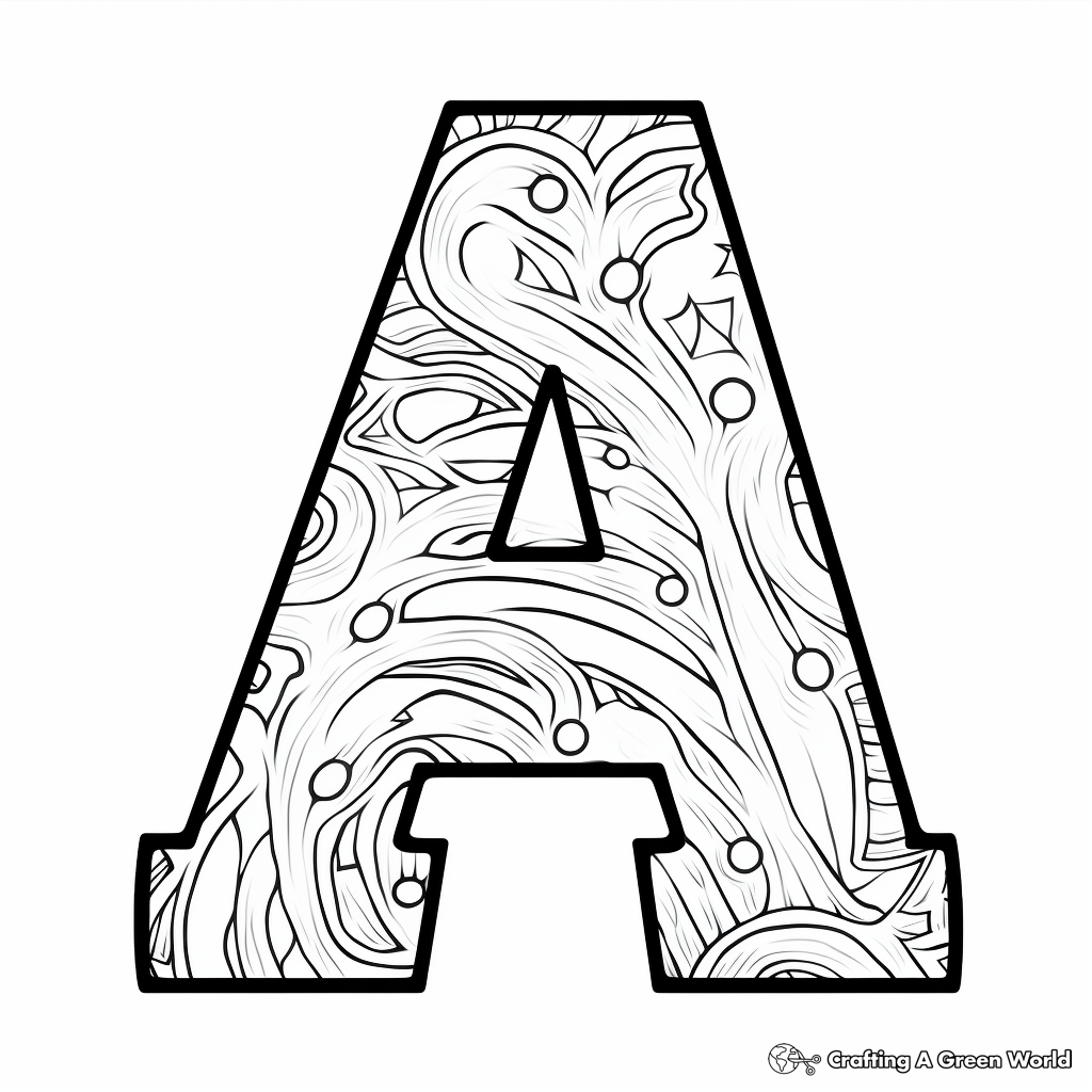 Artistic Lowercase A Coloring Pages 3