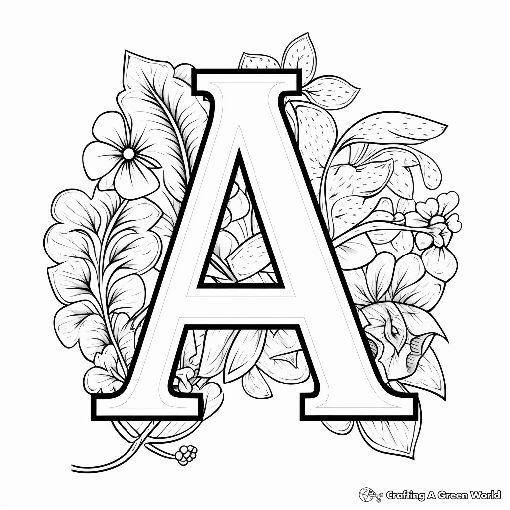 Artistic Lowercase A Coloring Pages 4