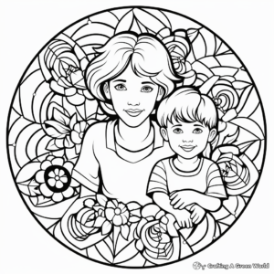 Artistic Mandala Birthday Coloring Pages for Mom 1