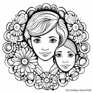 Artistic Mandala Birthday Coloring Pages for Mom 2