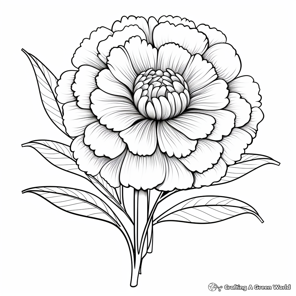 Artistic Marigold Flower Coloring Pages 1