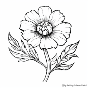 Artistic Marigold Flower Coloring Pages 2