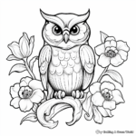 Artistic Owl and Daffodil Coloring Pages 4