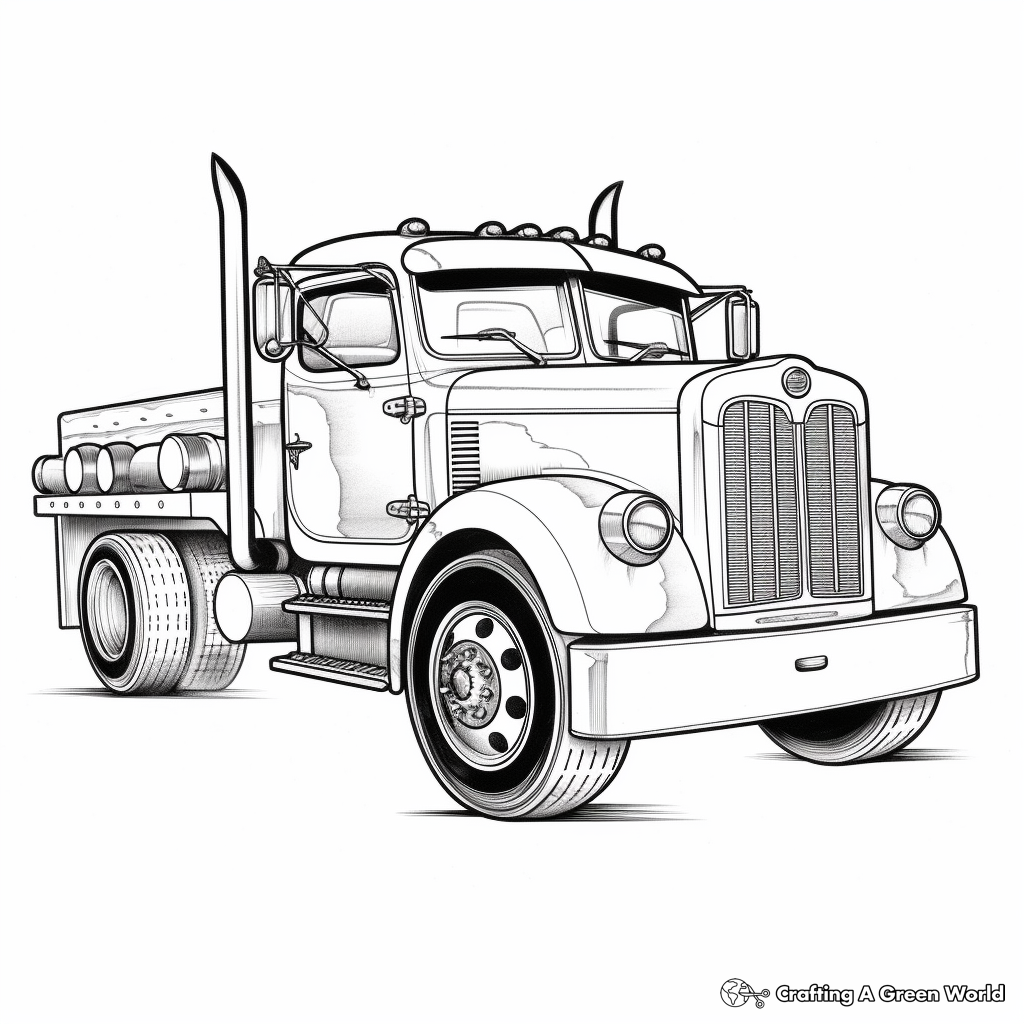 Artistic Peterbilt Truck Coloring Pages for Artists 2