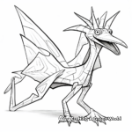 Artistic Pterodactyl Outline for Coloring 2