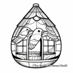 Artistic Stained Glass Bird Feeder Coloring Pages 2