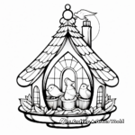 Artistic Stained Glass Bird Feeder Coloring Pages 3