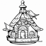 Artistic Stained Glass Bird Feeder Coloring Pages 4