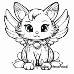 Artistic Wings of Angel Cat Coloring Pages 2