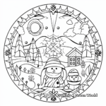 Artistic Winter Holiday Mandala Coloring Pages 2