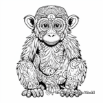 Artistically-appealing Abstract Chimpanzee Coloring Pages 1