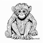 Artistically-appealing Abstract Chimpanzee Coloring Pages 2