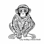 Artistically-appealing Abstract Chimpanzee Coloring Pages 4