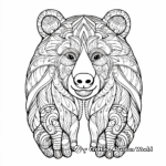 Artistically Detailed Kodiak Bear Paw Coloring Pages 2