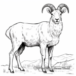 Artsy Bighorn Sheep Silhouette Coloring Pages 3