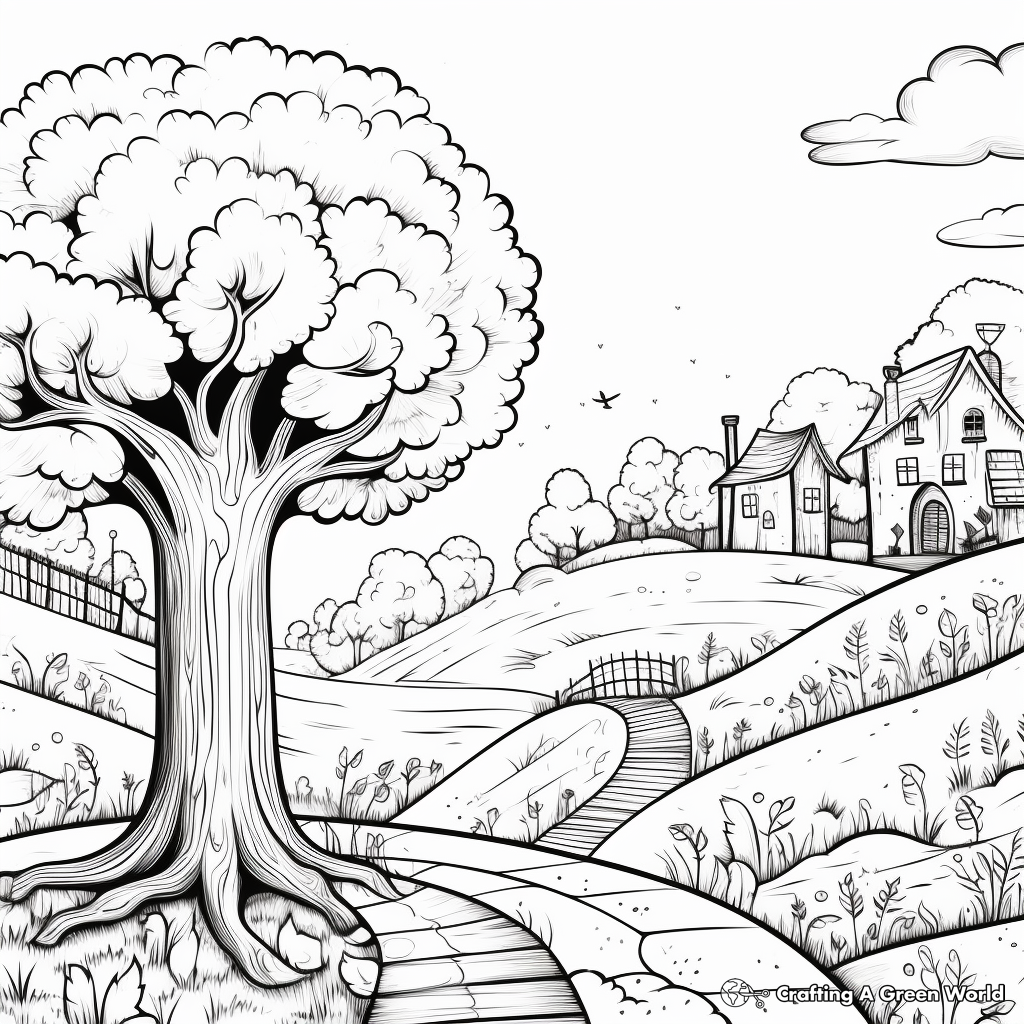 Astonishing Autumn Scenery Coloring Pages 2