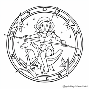 Astrology-Inspired Coloring Pages: Sagittarius Sign 3
