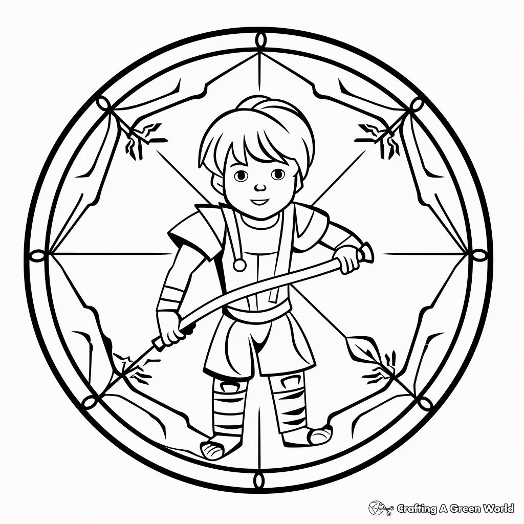 Astrology Lovers: Sagittarius in the Zodiac Wheel Coloring Pages 4