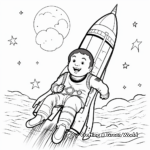 Astronaut and Space Rocket Launch Coloring Pages 1