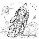 Astronaut and Space Rocket Launch Coloring Pages 3