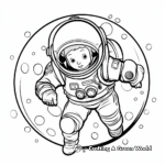 Astronaut Floating in Zero Gravity Coloring Sheets 3