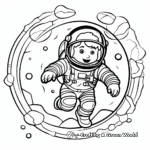 Astronaut Floating in Zero Gravity Coloring Sheets 4