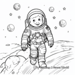 Astronaut in Space: Realistic Solar System Coloring Pages 3