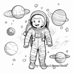 Astronaut in Space: Realistic Solar System Coloring Pages 4