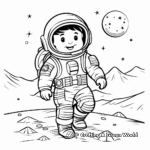 Astronaut on the Moon Coloring Sheets 1