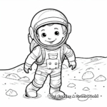 Astronaut on the Moon Coloring Sheets 4
