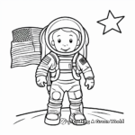Astronaut with American Flag Coloring Pages 3