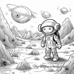 Astronauts Exploring an Alien Planet Coloring Pages 1