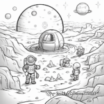 Astronauts Exploring an Alien Planet Coloring Pages 3
