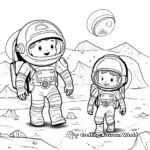 Astronauts Exploring an Alien Planet Coloring Pages 4