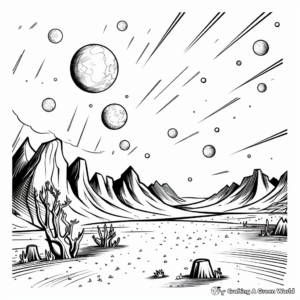 Astronomical Phenomenon: Meteor Shower Coloring Pages 1