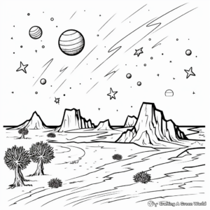 Astronomical Phenomenon: Meteor Shower Coloring Pages 3