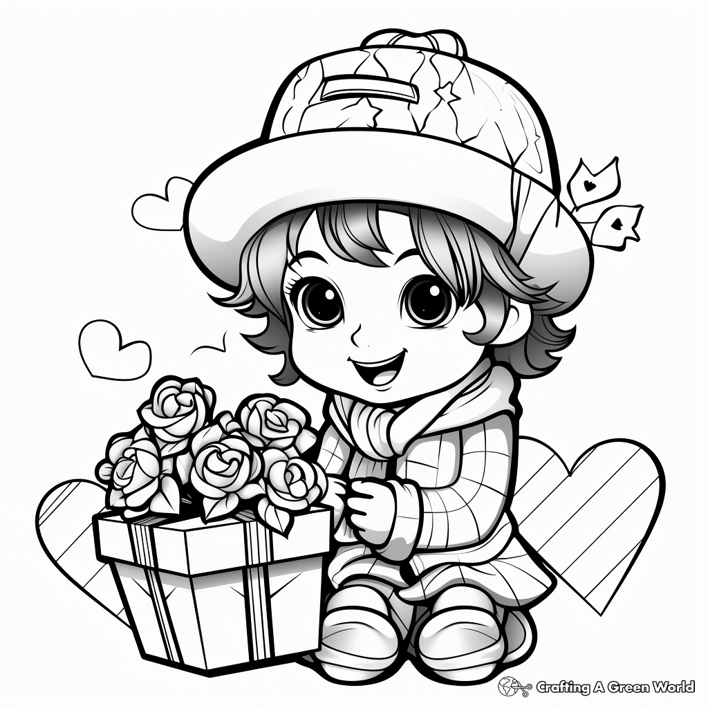 Attractive Valentine's Day Gifts Coloring Pages 2