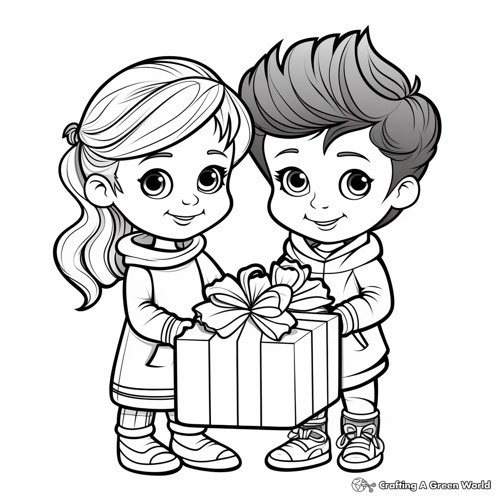 Attractive Valentine's Day Gifts Coloring Pages 3