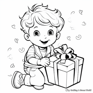 Attractive Valentine's Day Gifts Coloring Pages 4